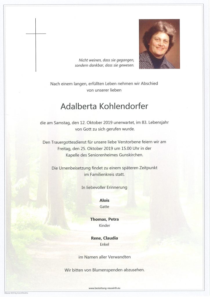 Adalberta Kohlendorfer