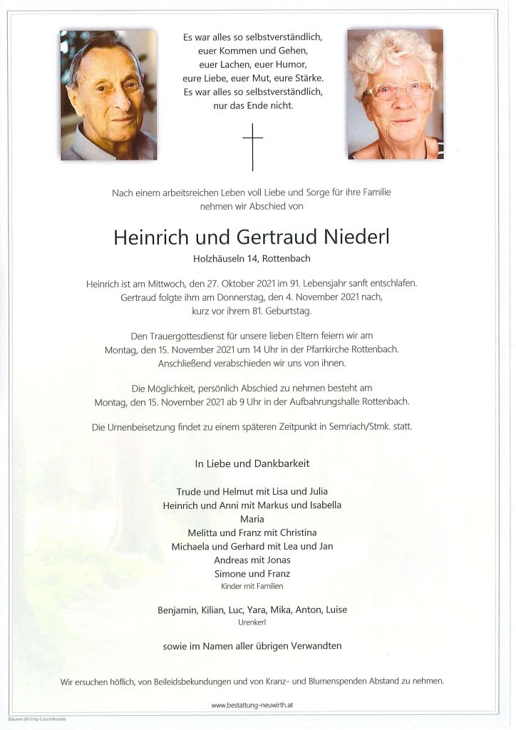 Heinrich und Gertraud Niederl