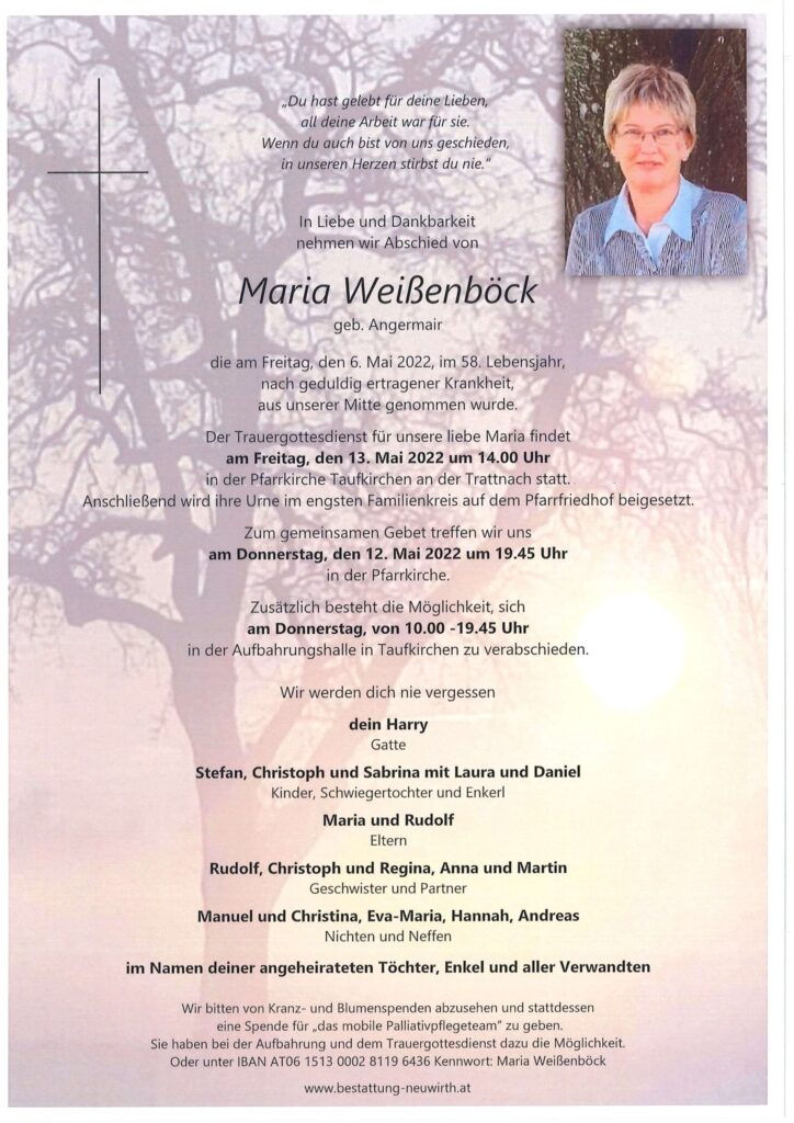 Maria Weißenböck, geb. Angermair