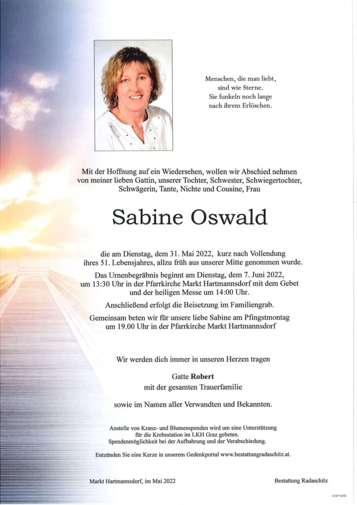 Sabine Oswald, geb. Zitzler