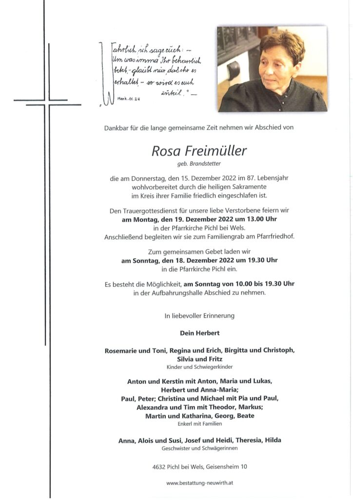 Rosa Freimüller, geb. Brandstetter