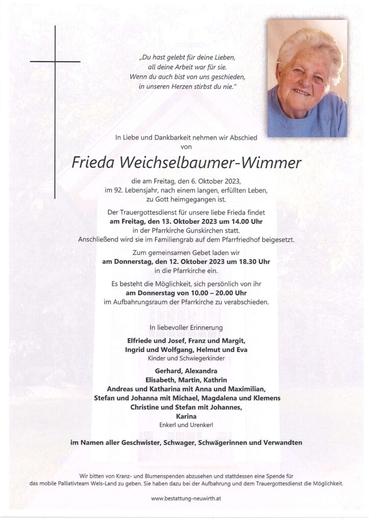 Frieda Weichselbaumer-Wimmer